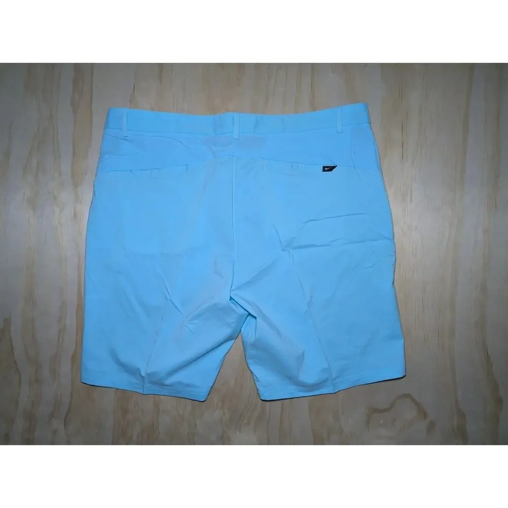 Nike Golf Men's 38 Shorts Dri-Fit Modern Fit Light Blue Flat Front Activewear